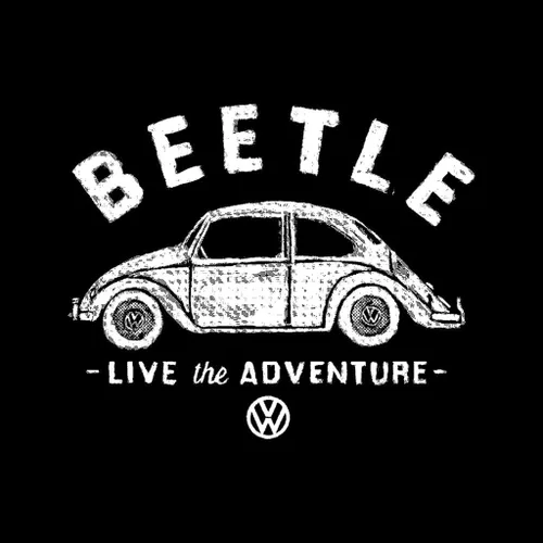 Vista 2 de Volkswagen Beetle White Live The Adventure Retro Logo Sudadera con capucha para hombre