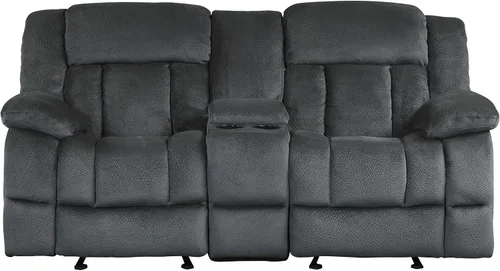 Vista 4 de Homelegance Laurelton - Sofá reclinable de microfibra de 79 pulgadas con consola, color gris