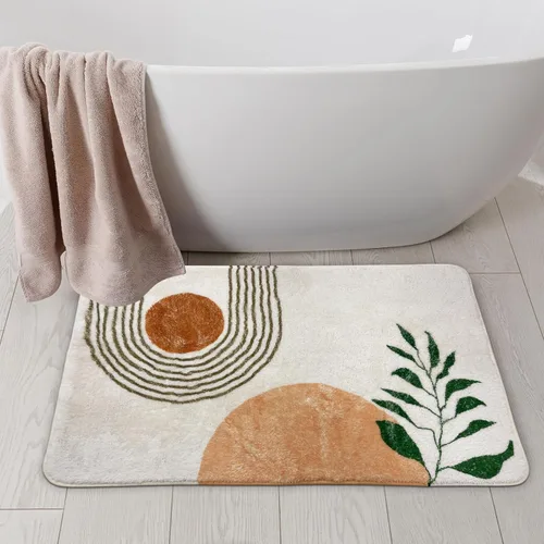 Vista 10 de APROPHIC Alfombras de baño bohemias de 17 x 24 pulgadas para decoración de baño, tapete de baño antideslizante de microfibra de felpa absorbente