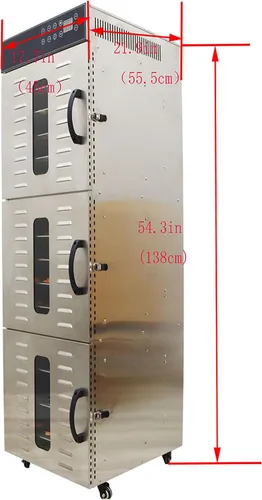 Vista 4 de Deshidratador de alimentos de acero inoxidable de 36 capas, control de temperatura 86-194F, rectangular, acero inoxidable