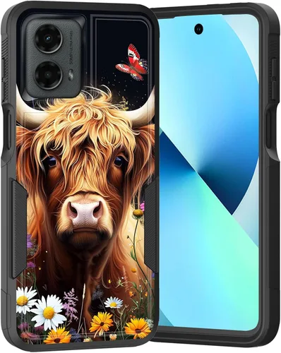 Vista 61 de para Moto G Play 4G 2024, funda de dos capas híbrida resistente y a prueba de golpes, PC duro + silicona suave protectora para Motorola Moto G Play