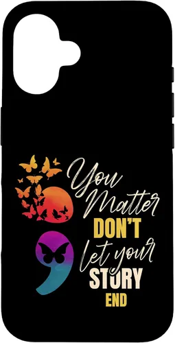 Vista 32 de Semicolon Mental Health Awareness Prevention Case for iPhone 17
