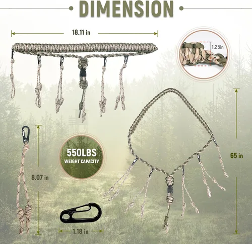 Vista 5 de GLORYFIRE Cordón de llamada de pato con gotas removibles – Asegura 11 llamadas – Cordón de juego premium de nylon real de 550LB – Cordón