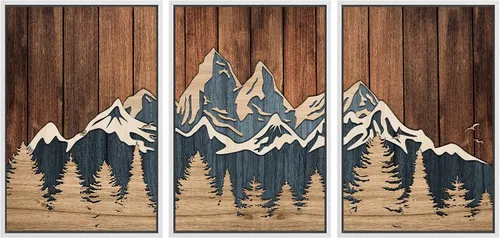 Vista 116 de SIGNWIN Lienzo enmarcado para pared, juego de arte de collage de hojas transparentes en blanco y negro, ilustraciones de naturaleza silvestre, arte
