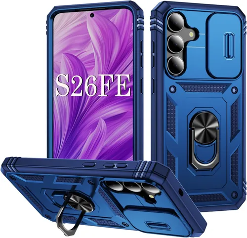 Vista 48 de PASNEW Funda militar para iPhone 13 Pro Max, cubierta de cámara deslizante y soporte de anillo de metal de 360°, carcasa rígida multicapa resistente