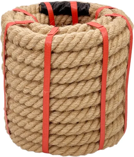 Vista 10 de Cuerda de Cáñamo Natural (1 pulgada x 50 pies) Cuerda de Manila Trenzada Cuerda de Yute Gruesa para Manualidades, Cuerda de Columpio de Porche