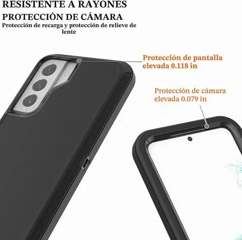 Vista 5 de YmhxcY Funda S22, funda para Galaxy S22, funda duradera de 3 capas a prueba de caídas, protección contra caídas, funda de goma sólida mate