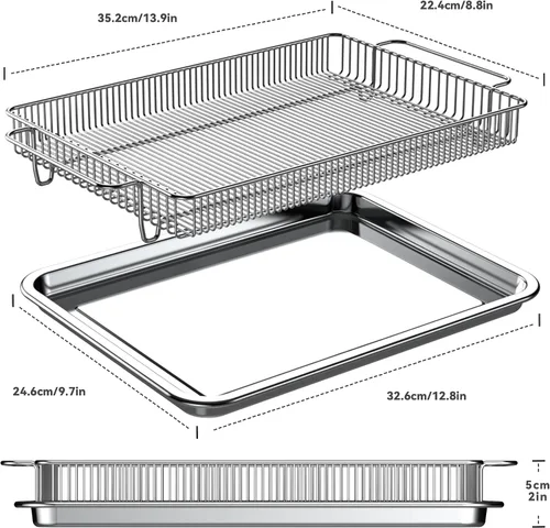 Vista 7 de Cesta para freidora de aire para horno, cesta y bandeja