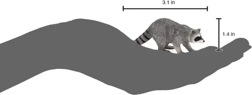 Vista 2 de MOJO - Raccoon North American Wildlife Figura de juguete pintada a mano Colección de vida silvestre y bosque Fiel a la vida y altamente