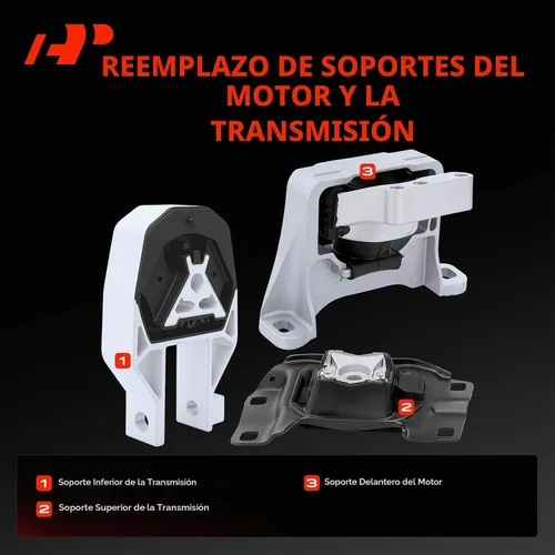 Vista 3 de A-Premium Juego de 3 piezas de soporte de motor y soporte de transmisión compatible con Ford 2013-2016 Escape, 2014-2021 Transit Connect, 2.0L 2.5L
