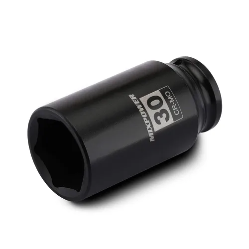 Vista 22 de Zócalo de impacto poco profundo de 1/2", CR-MO, 1-1/4", 6 puntos, diseño de esquina de radio, tuerca de eje de grado de impacto para fácil extracción