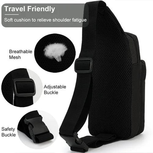 Vista 5 de imeux Cute Travel Bag for Nintendo Switch, Lite, OLED, Steam Deck - Small Sling Portable Backpack Carrying Crossbody Shoulder Gaming Storage Case