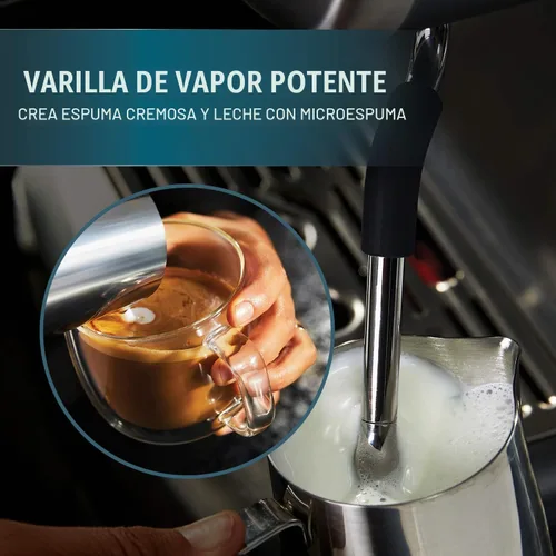 Vista 4 de Calphalon BVCLECMP1 Temp iQ - Máquina de café expreso con varita de vapor, acero inoxidable
