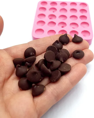 Vista 2 de Chocolate gotas chips galletas molde cera derretir Multi-Proyecto Silicona molde NC051 Chocolate gotas chips 25 cavidades molde