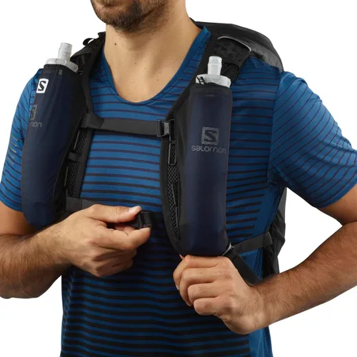 Vista 9 de Salomon Unisex Agile 12 Set, Hydration & Storage Vest with 500ml Flasks Included Negro