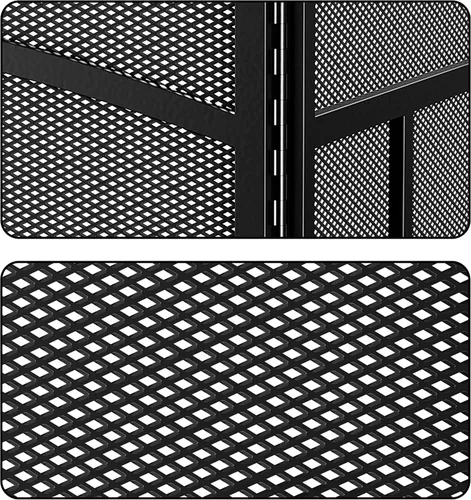 Vista 5 de Fire Beauty 3 Panel de hierro forjado Chimenea Pantalla Cubierta protectora de chispas (negro)