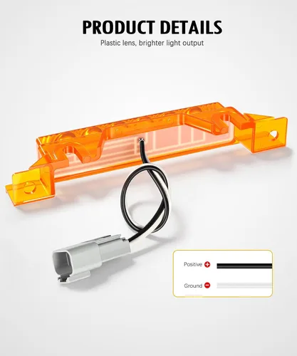 Vista 3 de Partsam 5 piezas de 6 luces LED de cabina para camión, remolque, cabina superior, lente ámbar, luz de correr, luces reflectantes, montaje compatible