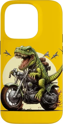 Vista 17 de Funda para iPhone 16 T-Rex Dinosaur Riding a Motorcycle