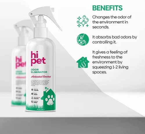 Vista 3 de Hi Pet Eliminador de olores en aerosol, desodorante de arena para gatos, eliminador de olores de perrera, termina con los malos olores causados por