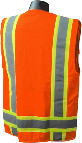 Vista 3 de Radians SV6OM - Chaleco de seguridad de dos tonos para topógrafo, clase 2, mediano, naranja