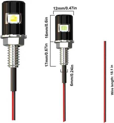 Vista 3 de 4 luces LED para matrícula de automóvil, lámpara LED de perno de tornillo, bombilla LED impermeable de 12 V para automóvil, motocicleta, camión, RV