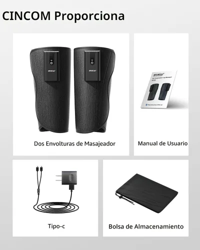 Vista 8 de CINCOM - Masajeador de piernas con calor y compresión de aire, masajeador de pantorrillas inalámbrico para circulación y alivio del dolor