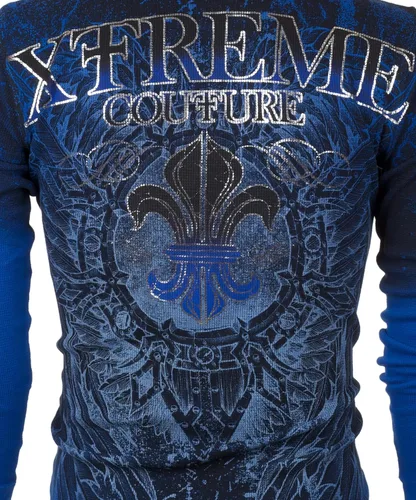 Vista 7 de Xtreme Couture by Affliction - Camisa térmica para hombre, color azul honorable, Azul