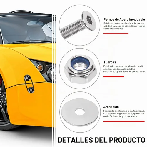 Vista 4 de Swpeet 54Pcs - 3 Pares Kit de Sujetadores de Liberación Rápida Negro, Kit Universal de Clips de Parachoques de Aluminio de Liberación Rápida