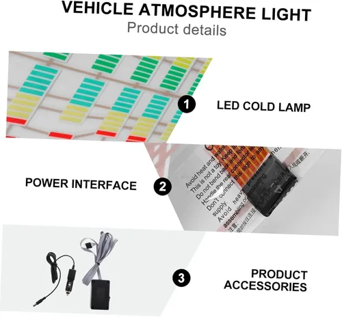 Vista 2 de Garneck Etiqueta engomada del coche activada por el ritmo de la música de 35 pulgadas, lámpara de ritmo de la música del sonido de la voz, luz LED