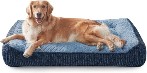 Vista 11 de JOEJOY Camas ortopédicas XL para perros de tamaño grande, extra gruesas, con apoyo y laterales, sofá cama ultrasuave para perros grandes, color Beige