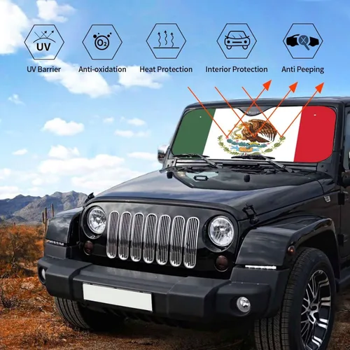 Vista 5 de Parasol personalizado para parabrisas de coche, protector de visera de sol para ventana delantera, protector de vehículo para sedanes, SUV