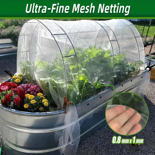 Vista 4 de Red de jardín – Barrera ultra fina de 10 x 10 pies para verduras, plantas, frutas, flores y cultivos, cubierta de hilera de invernadero, cama