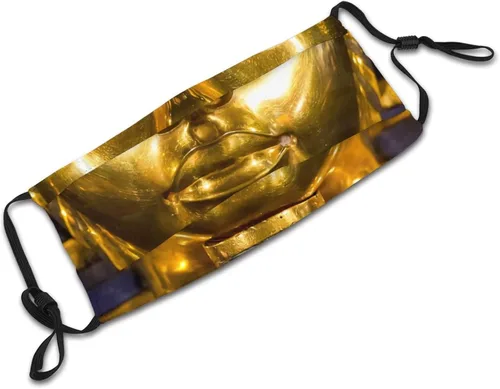 Vista 6 de Máscara facial Egypt Pharaoh Tutankhamun dorado máscara facial con filtro para adultos