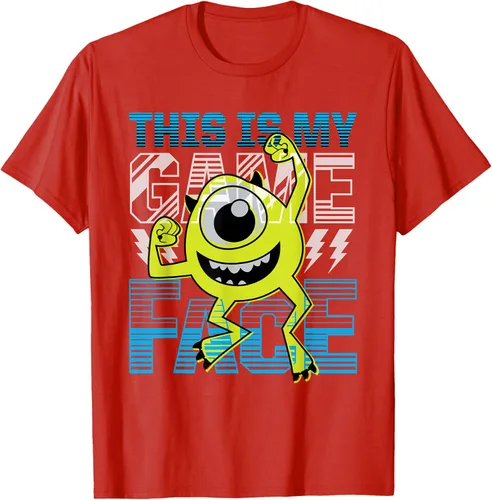 Vista 84 de Disney Pixar Monsters Inc. Mike Wazowski Game Face Camiseta Negro