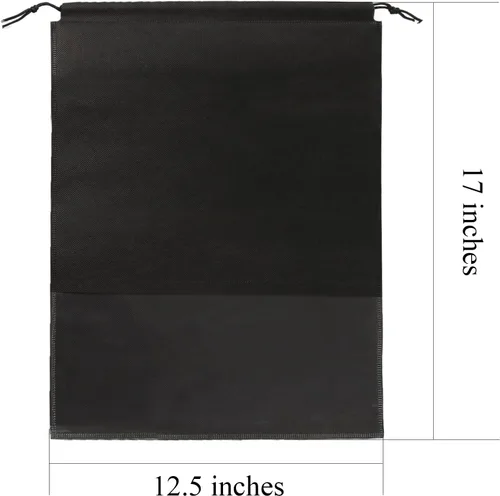 Vista 2 de C CRYSTAL LEMON Bolsas para zapatos de viaje, paquete de 12 12.6 x 17.3 pulgadas Bolsa de viaje de almacenamiento de zapatos de tela no tejida