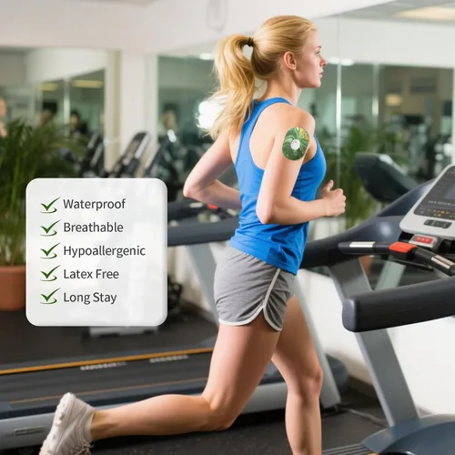 Vista 3 de Paquete de 30 parches adhesivos para Dexcom G7, impermeables, resistentes al sudor, precortadas, compatibles con Dexcom G7, cubiertas flexibles
