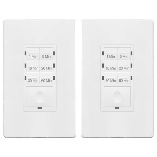 Vista 14 de ENERLITES Interruptor temporizador de cuenta regresiva de 1 hora, 1-5-10-20-30-60 minutos, para ventiladores de baño, calentadores, luces, indicador