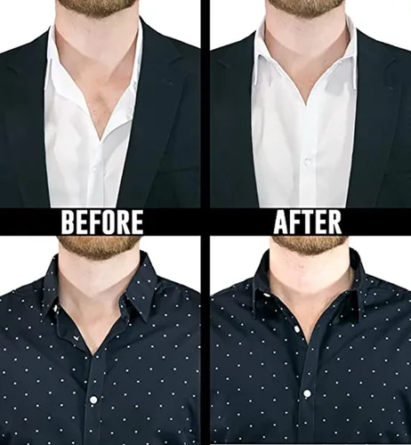 Vista 5 de Million Dollar Collar Permanece de solapa original se mantiene cosido en la camisa de vestir Blanco