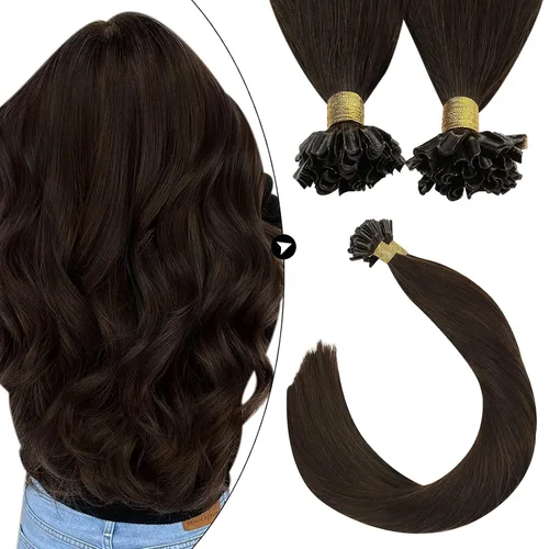 Vista 18 de Ugeat - Extensiones de cabello humano con microanillo, 14 pulgadas, extensiones de cabello Remy con microcuentas de 1 gm/hebra, 50 gms, extensiones
