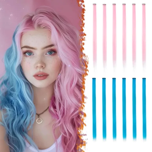 Vista 17 de BARSDAR Extensiones de cabello negro con clip, extensiones de cabello con clip de color para mujer, 22 pulgadas, 12 piezas, extensiones sintéticas