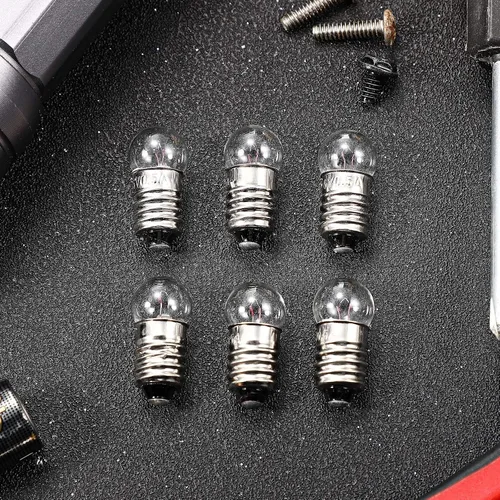 Vista 4 de Honoson 20 piezas de bombillas en miniatura con rosca pequeña, bombillas de repuesto E10, bombillas mini E10, casquillo E10, mini linterna