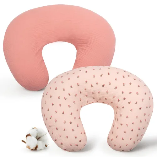 Vista 10 de FUNUPUP Funda de almohada de lactancia de muselina compatible con almohada de lactancia Boppy, fundas suaves de lactancia para bebés para almohadas