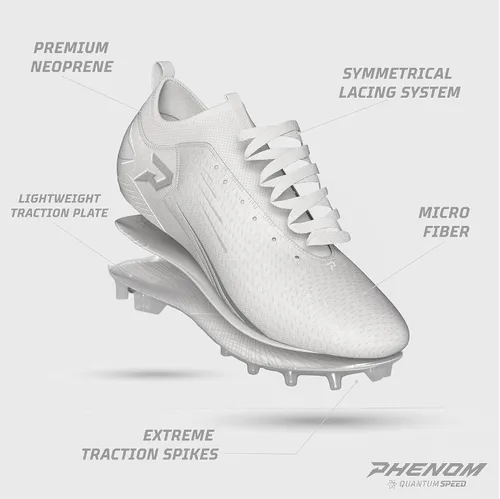 Vista 4 de Phenom Elite Quantum Speed Tacos de Fútbol Americano Edición de Color del Equipo Tacos Ligeros de Rendimiento de Velocidad para Hombres y Niños