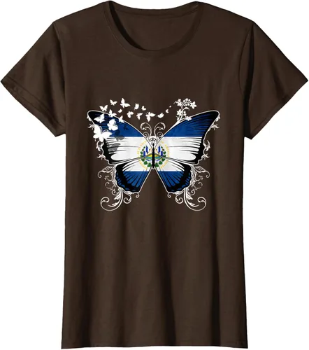 Vista 21 de Camiseta Salvadoreña Bandera El Salvador, Negro