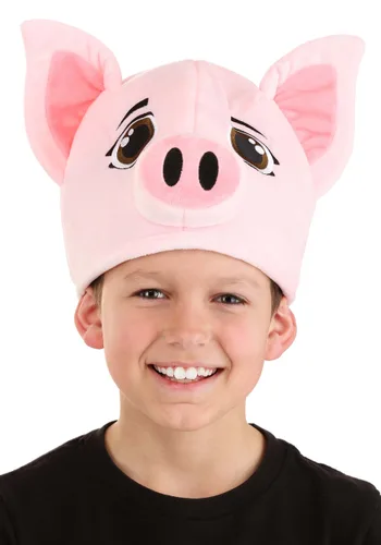 Vista 3 de Sombrero de Peluche de Disfraz de Cerdito Rosa Multicolor