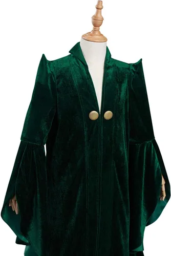 Vista 6 de Disfraz de profesor verde para niñas, disfraz de hechicera de Halloween
