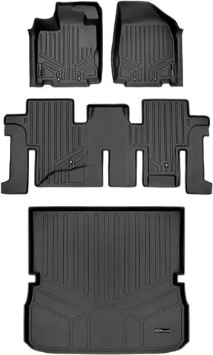 Vista 13 de SMARTLINER Juego de tapetes de piso de ajuste personalizado de 2 filas compatibles con Infiniti JX35 2013-2013