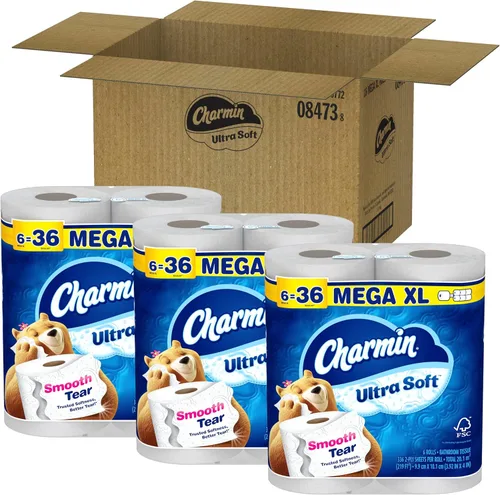 Vista 11 de Charmin Papel higiénico ultra suave, 18 rollos Mega XL = 108 rollos regulares