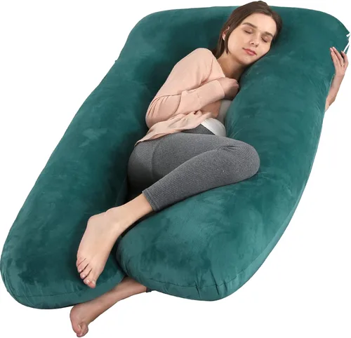 Vista 12 de Amagoing - Almohada de embarazo refrescante para dormir, almohada de maternidad en forma de U de cuerpo completo para mujeres con dolor de cadera