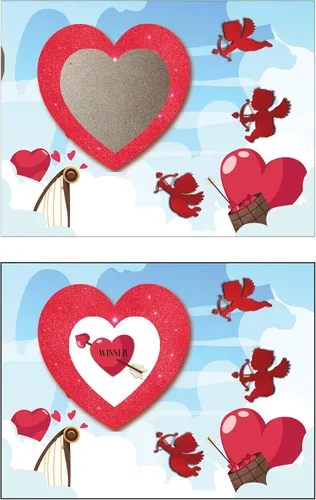 Vista 5 de My Scratch Offs Paquete de 26 tarjetas de San Valentín para rascar el corazón de Cupido, tarjetas de revelación de corazón de 3 x 4 pulgadas
